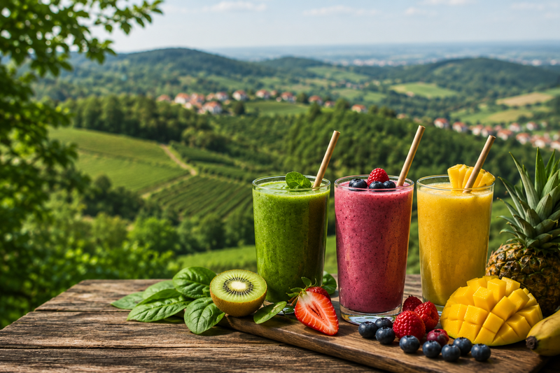 Frische Smoothies in der Natur